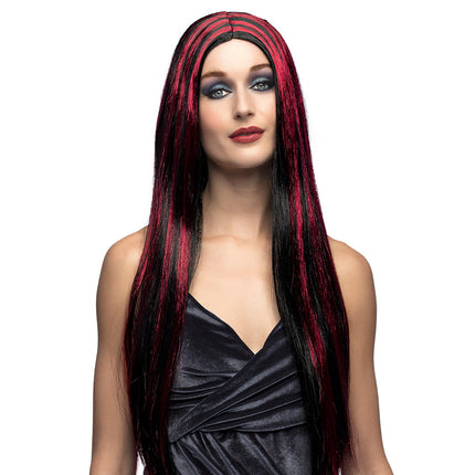 Boland Pruik Heks Iona zwart rood