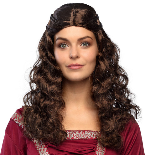 Boland Pruik Jonkvrouw bruine krullen