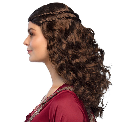 Boland Pruik Jonkvrouw bruine krullen