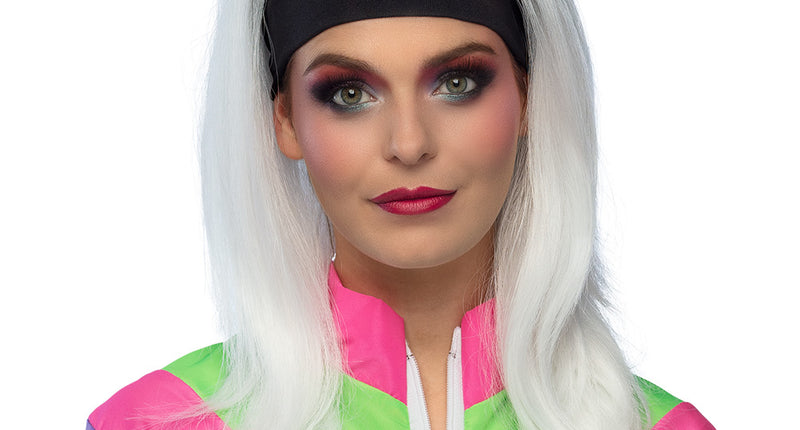 Boland Pruik Retro babe wit lang haar