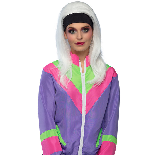Boland Pruik Retro babe wit lang haar
