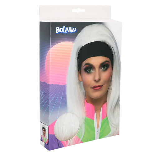 Boland Pruik Retro babe wit lang haar