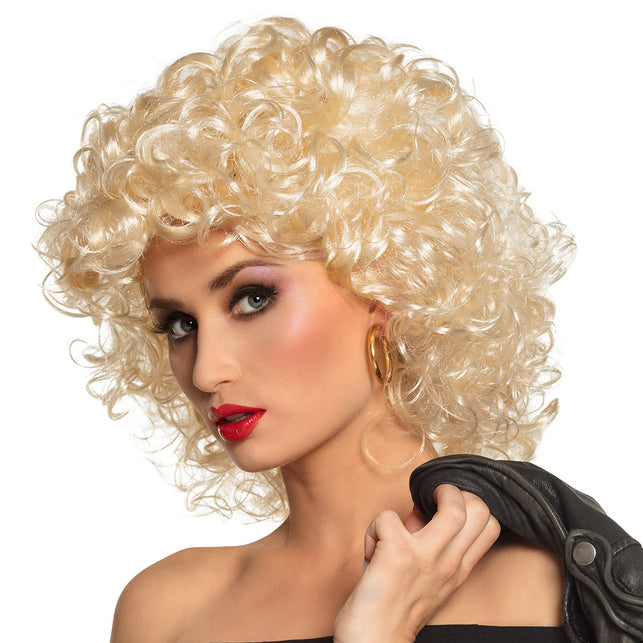 Boland Pruik Sandy Grease blonde krullen