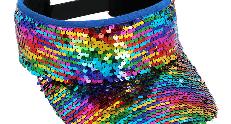 Boland Regenboog zonneklep glitter pailletten