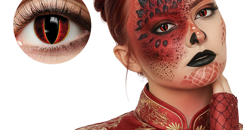 Boland Rode Halloween contactlenzen Dragonfire (3 maanden)