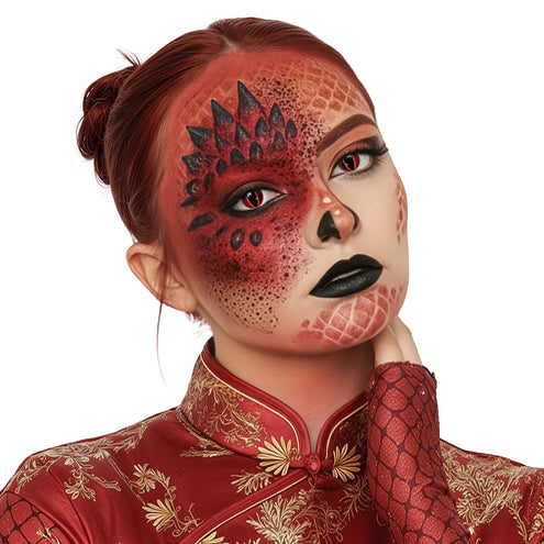 Boland Rode Halloween contactlenzen Dragonfire (3 maanden)