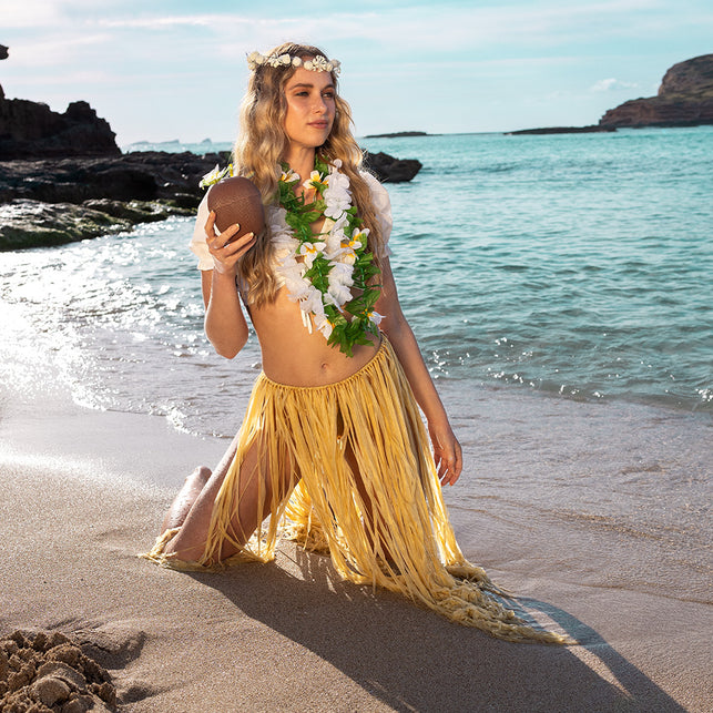Boland Rokje Hawaii Raffia lang