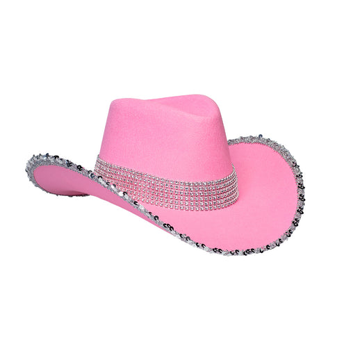 Boland Roze cowboyhoed met glitters