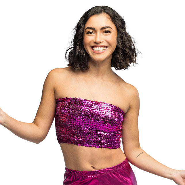 Boland Roze glitter festival top Sparkle (dames, M/L)