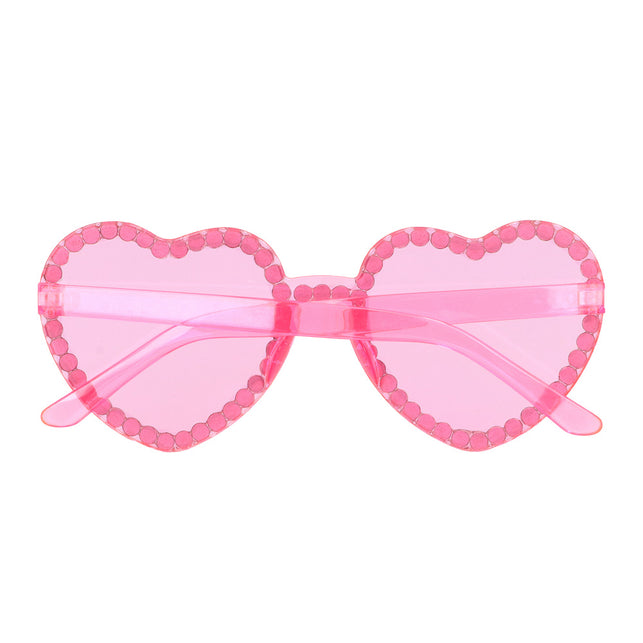 Boland Roze hartjes partybril Diamond heart