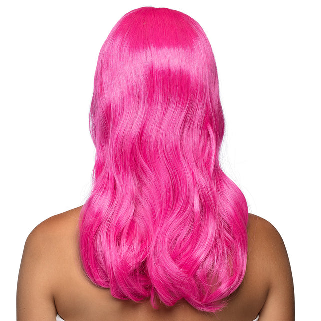 Boland Roze pruik lang golvend haar Chique icy