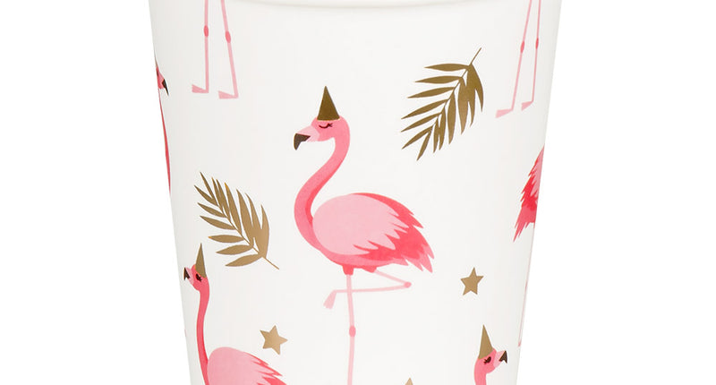 Boland Set 10 papieren bekertjes Flamingo