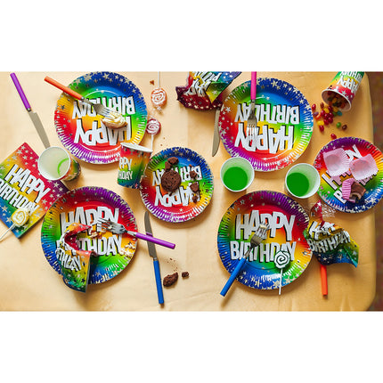 Boland Set 10 papieren bekertjes Rainbow 'Happy birthday'