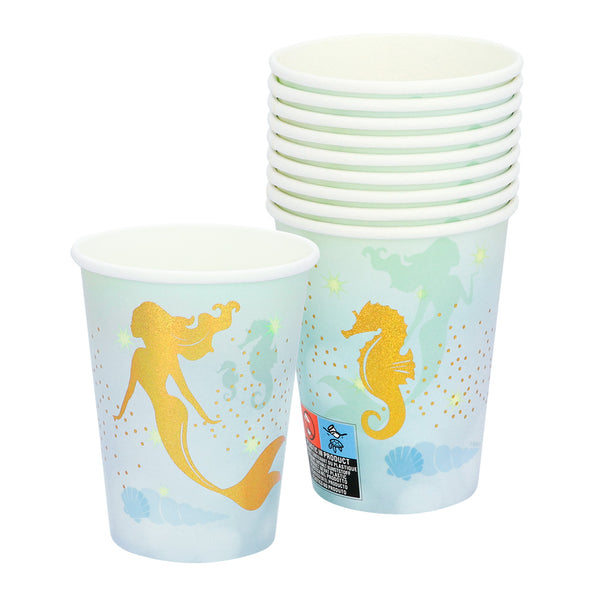 Boland Set 10 papieren bekertjes Zeemeermin