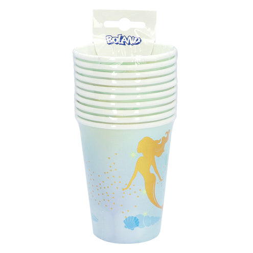 Boland Set 10 papieren bekertjes Zeemeermin