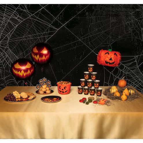 Boland Set 10 papieren bordjes Creepy pumpkin