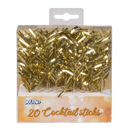 Boland Set 20 cocktailprikkers goud