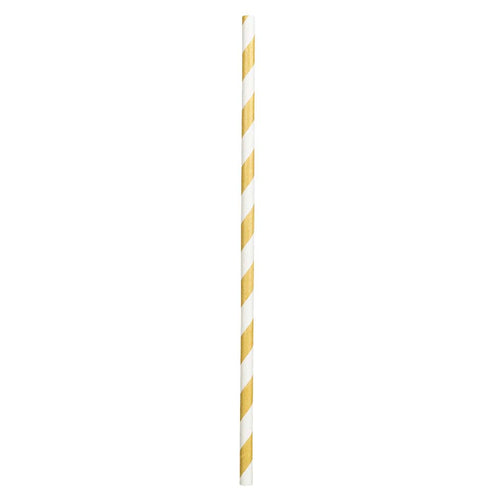 Boland Set 20 papieren rietjes wit/goud