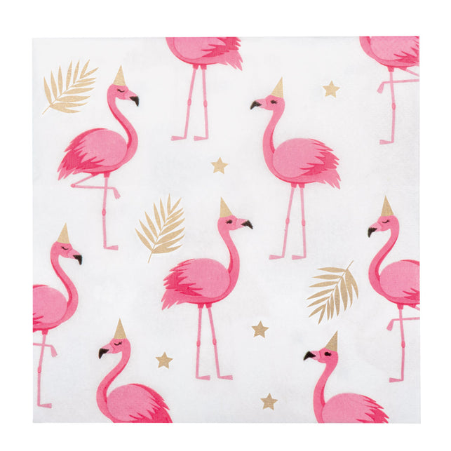 Boland Set 20 papieren servetten Flamingo