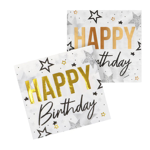 Boland Set 20 papieren servetten 'Happy birthday'