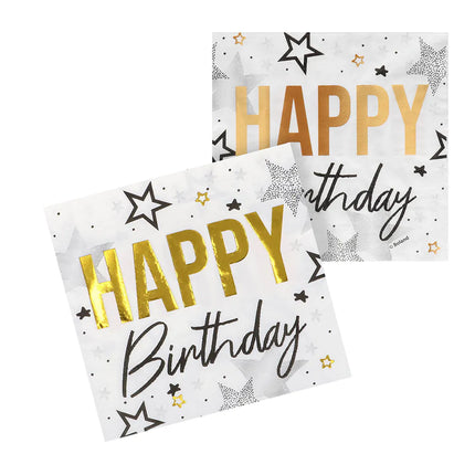 Boland Set 20 papieren servetten 'Happy birthday'
