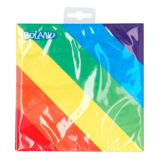 Boland Set 20 papieren servetten Regenboog