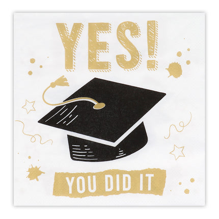 Boland Set 20 papieren servetten 'Yes you did it'