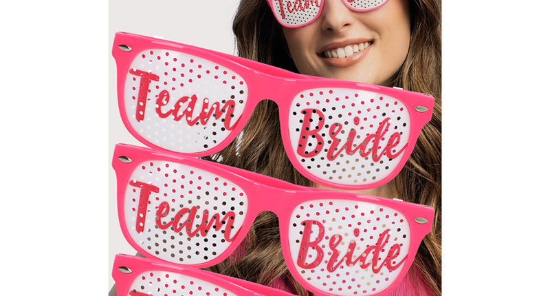 Boland Set 3 partybrillen Team bride (roze)