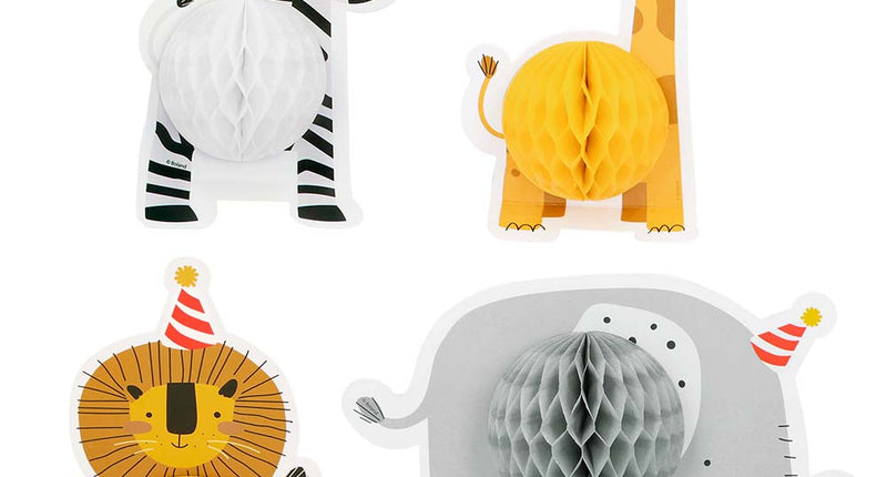 Boland Set 4 honingraat tafeldecoraties Safari