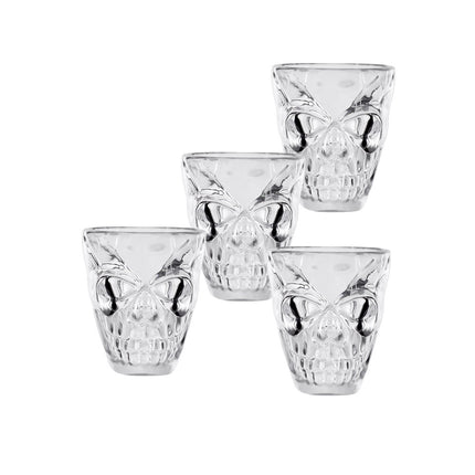 Boland Set 4 plastic shotglaasjes Schedel