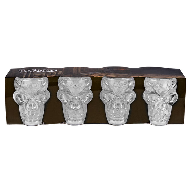 Boland Set 4 plastic shotglaasjes Schedel