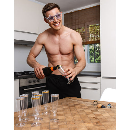 Boland Set 4 sparkling plastic flutes goud bekers
