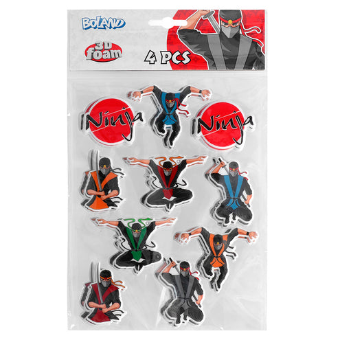 Boland Set 4 stickervellen 'Ninja'