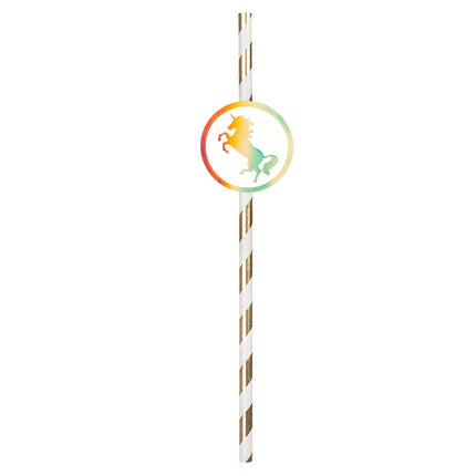 Boland Set 6 papieren rietjes Eenhoorn