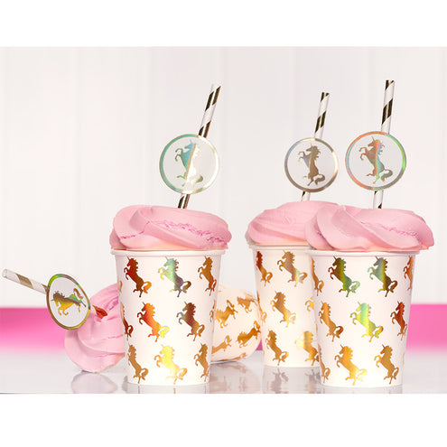 Boland Set 6 papieren rietjes Eenhoorn