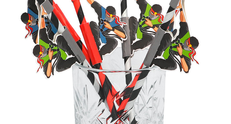 Boland Set 6 papieren rietjes Ninja