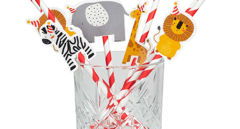 Boland Set 6 papieren rietjes Safari