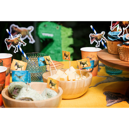 Boland Set 6 papieren rietjes T-rex