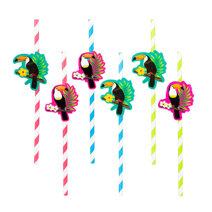 Boland Set 6 papieren rietjes Toekan