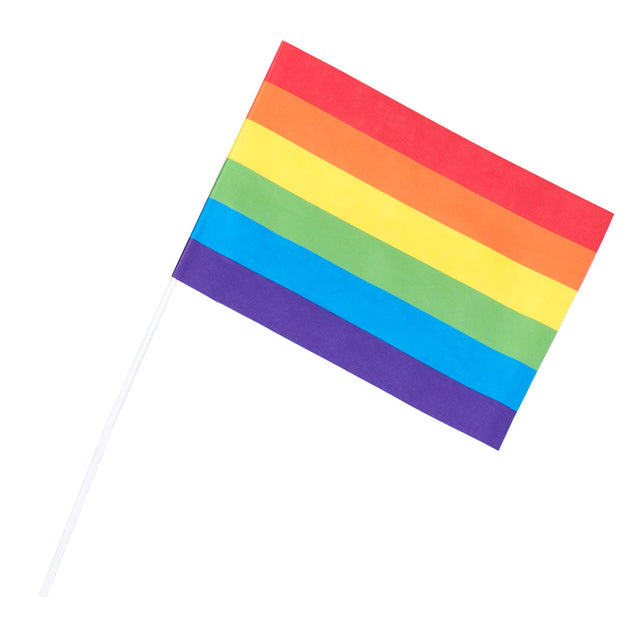 Boland Set 6 papieren zwaaivlaggen Regenboog