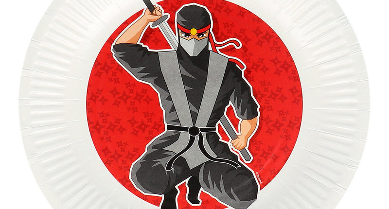Boland Set 8 papieren bordjes Ninja