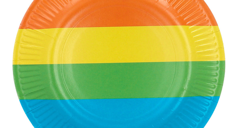 Boland Set 8 papieren bordjes Regenboog