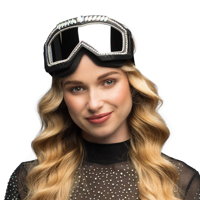 Boland Skibril zwart Galaxy met diamantjes