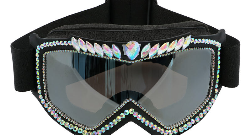 Boland Skibril zwart Galaxy met diamantjes