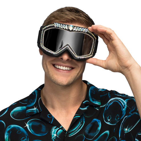 Boland Skibril zwart Galaxy met diamantjes