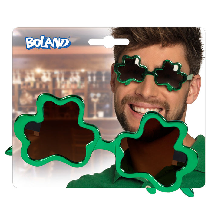 St.Patricks Day bril, 2 paar klavertje vier-bril, groene kobold