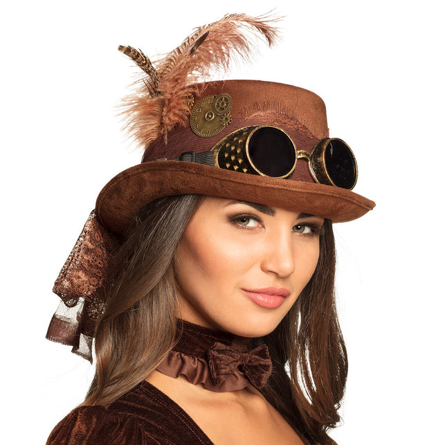Boland Steampunkhoed bruin Specspunk de luxe