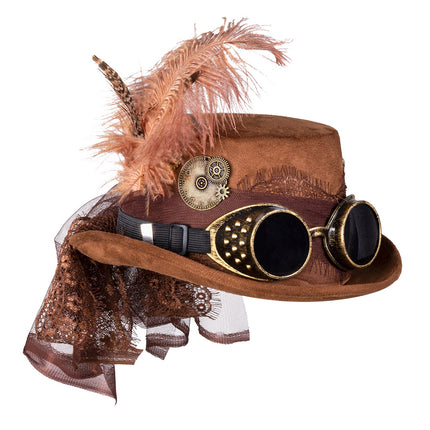 Boland Steampunkhoed bruin Specspunk de luxe