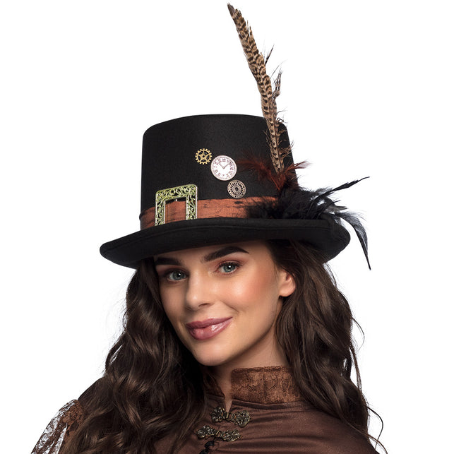 Boland Steampunkhoed Plumepunk