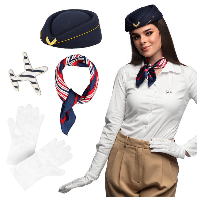 Boland Stewardess accessoires verkleed set